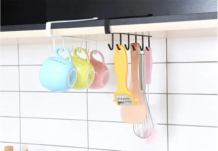 1PC Iron Hanging Hooks Kitchen Cabinet Tissue Storage Rack Cupboard Cup Cooker Towel Holder Dish Hanger Shelf OK 0822 | Дом и сад
