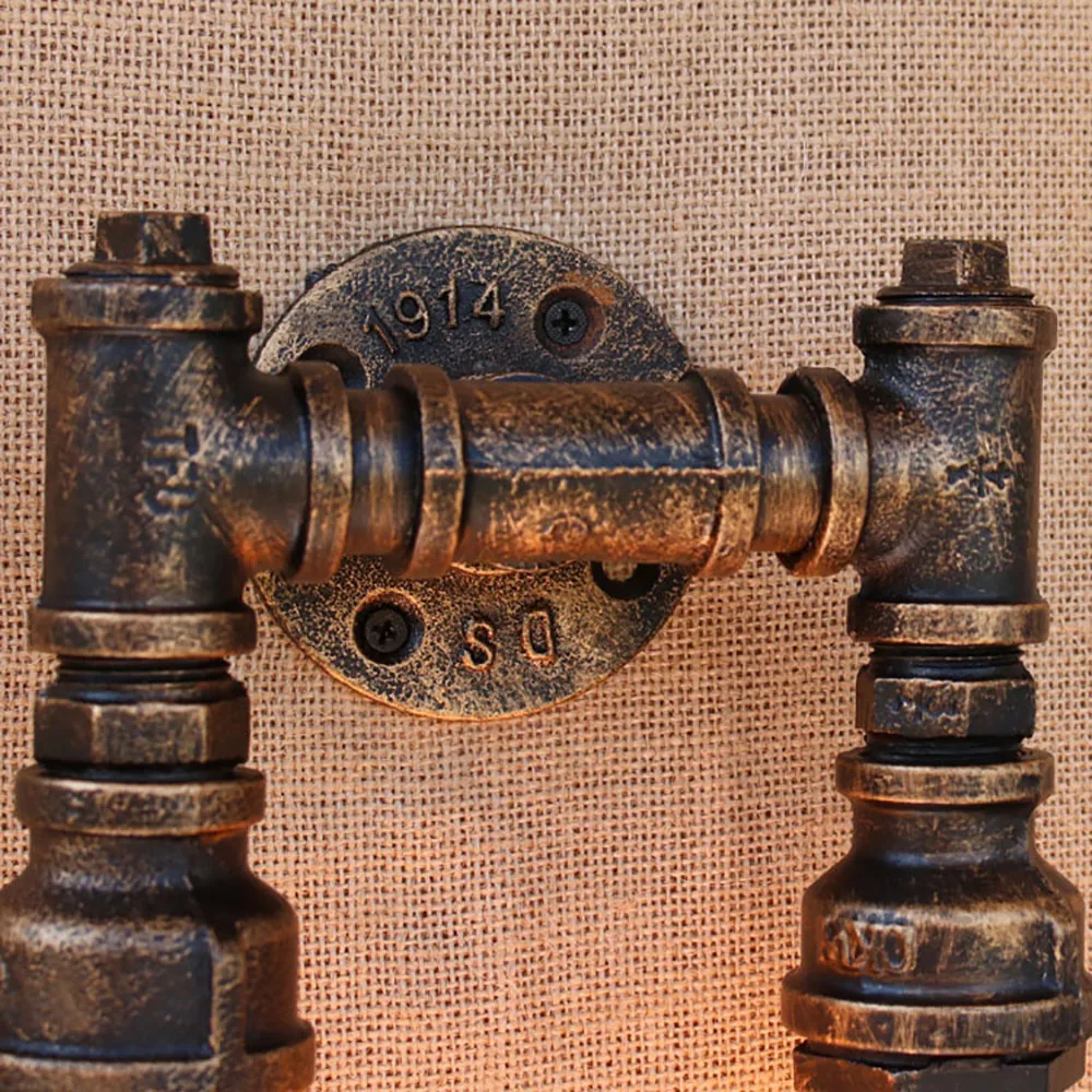 

Vintage Retro loft Steampunk Pipe Wall Light with E27 edison bulb/led bulb lights for bedroom bathroom living room bar cafe