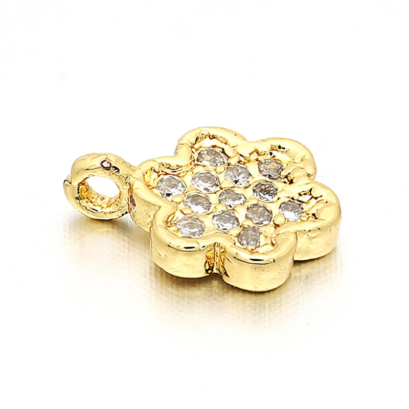 6mm*9mm High quality Cubic zirconia charms flowers accessories for making pendant weaving bracelet necklace diy jewelry Findings | Украшения