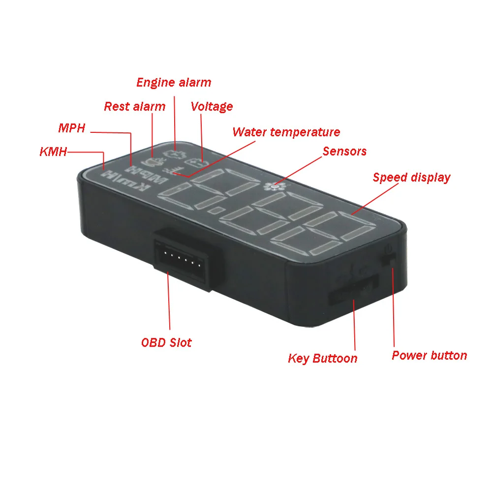 EANOP Smart HUD Дисплей автомобиля OBD2 цифровой измеритель скорости проектор напряжения превышения скорости сигнализации для универсальных автомобилей