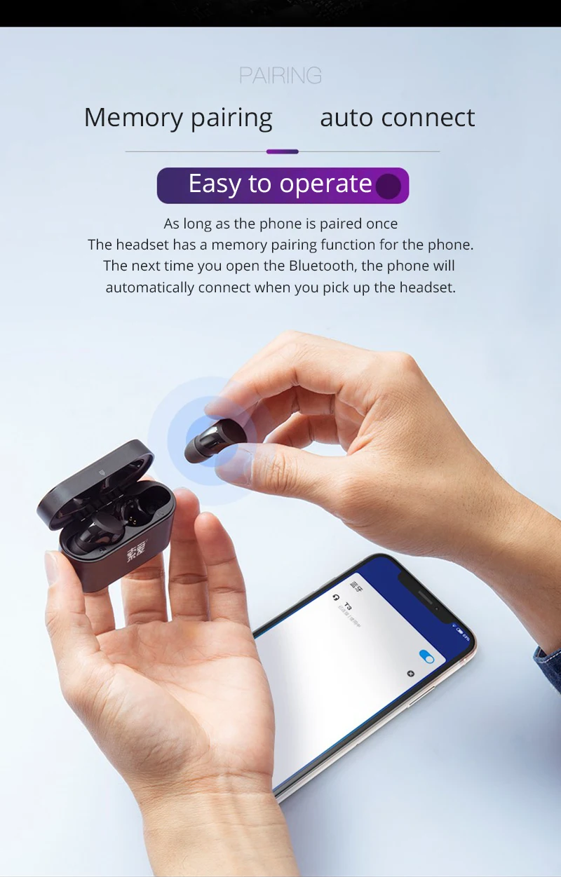 Новинка T3s настоящая беспроводная Bluetooth гарнитура IPX7 спортивные наушники для бега мини невидимые маленькие наушники-вкладыши Android телефон Универсальный