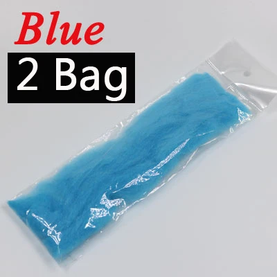 2 Bags Blue 2 упаковки несколько цветов яйцо свечение ошибка Пряжа Волокно приманка Парашютная форель и стальная голова мухоловка материал - Цвет: 2 Bags Blue
