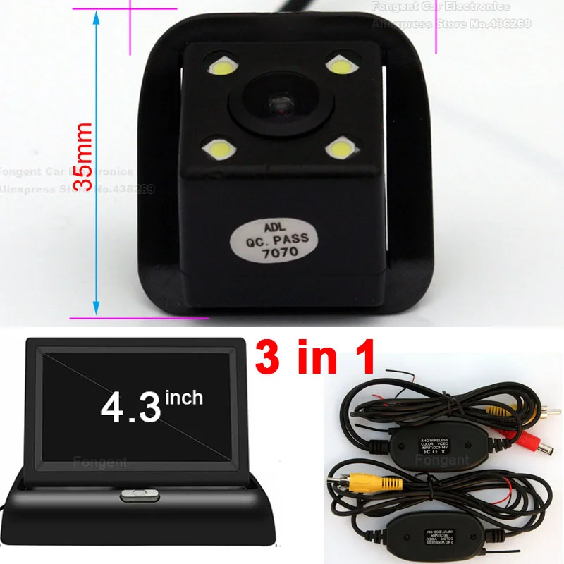 wireless monitor 4 Для Toyota Alphard, автомобильные зеркальные Мониторы Заднего вида, беспроводная камера парковки заднего вида, система парковки gps - Название цвета: wireless monitor 4