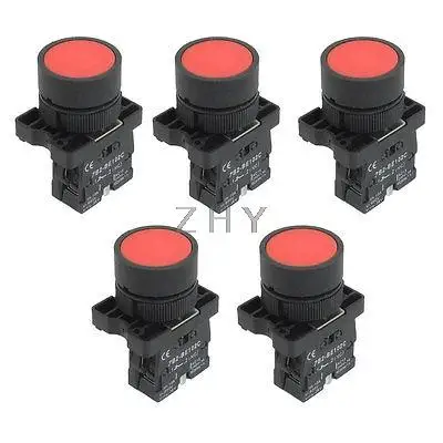 5 x 22mm 1 NC N/C Red Sign Momentary Push Button Switch 600V 10A ZB2-EA42 | Обустройство дома