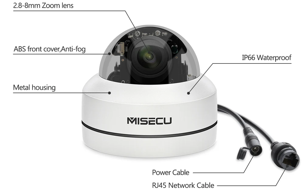 MISECU H.265 1080P PTZ IP камера 4X зум Мини скоростной купол металлический открытый водонепроницаемый 2MP POE CCTV безопасности Onvif P2P IR 40M камера
