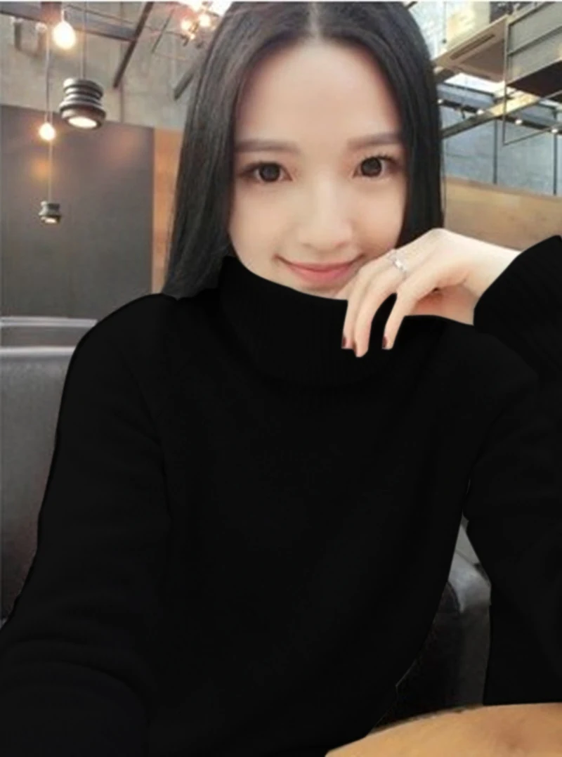 

Women Sweaters 100% Cashmere and Wool Knitting Pullovers 2018 New Fashion Turtleneck Thick Jumpers Ladies Standard Cashmere Tops
