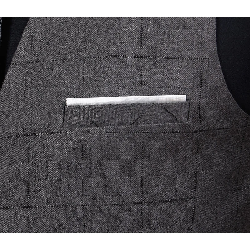 Мужской костюм жилет новинка 2015 высококачественный бренд dandy homme Осень-зима серый