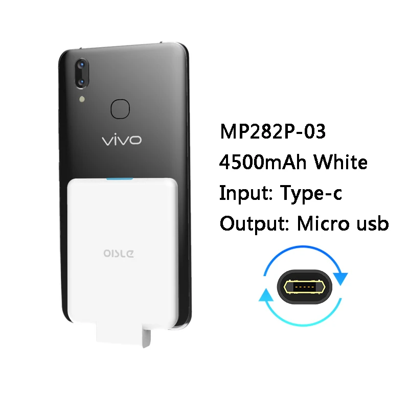 MICRO USB WHITE 4500 мАч, микро USB внешний аккумулятор для huawei mate 10 Lite, зарядное устройство, чехол для huawei P10 Lite Nova 3i, внешний аккумулятор - Цвет: MICRO USB WHITE