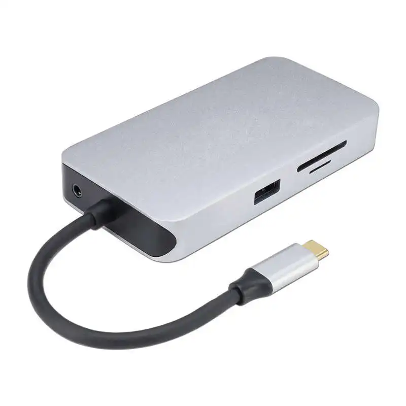 Ульт лучший 10 в 1 3 USB порт Type C концентратор док станция Поддержка 4K x 2K Hdmi Vga Rj45 Lan