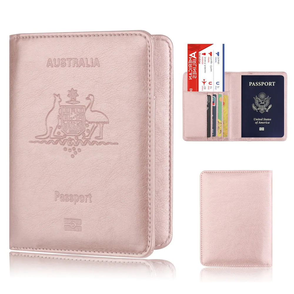 Australia Passport Holder PU Leather Covers for Australian Men Women AU Passports Travelling Document Organizer | Багаж и сумки