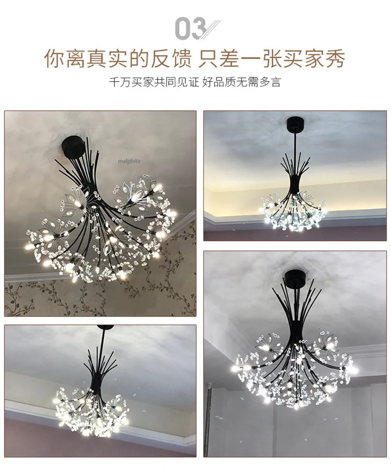 Современные светодиодный люстры ресторан великолепный кристалл Chandlier Гостиная Спальня простой Nordic Стиль Декор Светильник