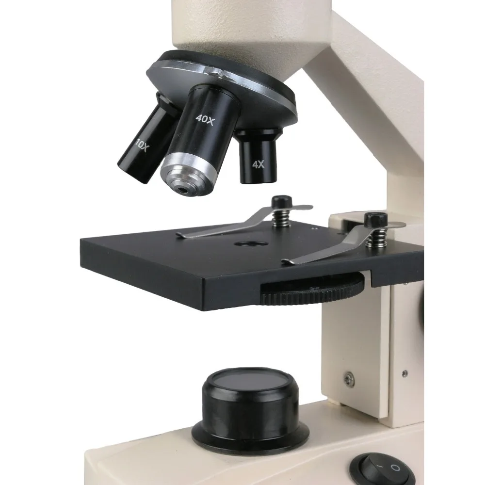 AmScope 40X 1000X полностью металлический оптический стеклянный объектив студенческий