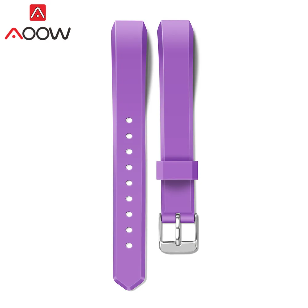 Purple Силиконовый мягкий браслет для часов для Fitbit Alta/Alta HR умные часы безопасный Фитнес Спорт Водонепроницаемый сменный Браслет ремешок - Цвет ремешка: Purple