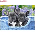 Алмазная вышивка Французский бульдог, мозаика Стразы сделай сам, 5d алмазная живопись, вышивка крестиком, полностью квадратныйкруглый камень, украшение для дома