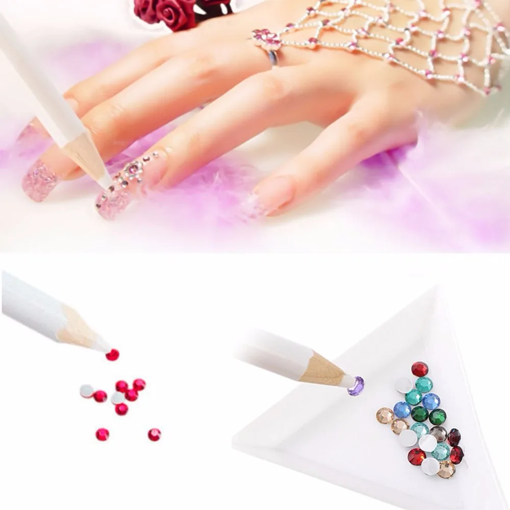 Прозрачные стеклянные стразы AB для ногтей с плоской задней поверхностью дизайна