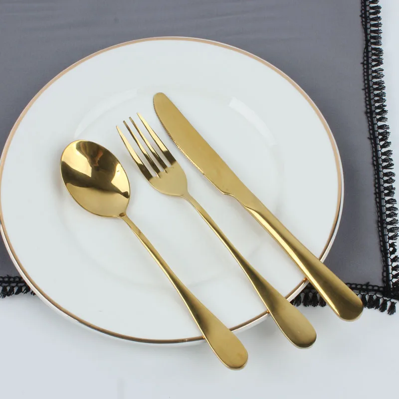 Высококачественная столовая посуда в комплекте с золотым ножом Fork Diy Комбинация
