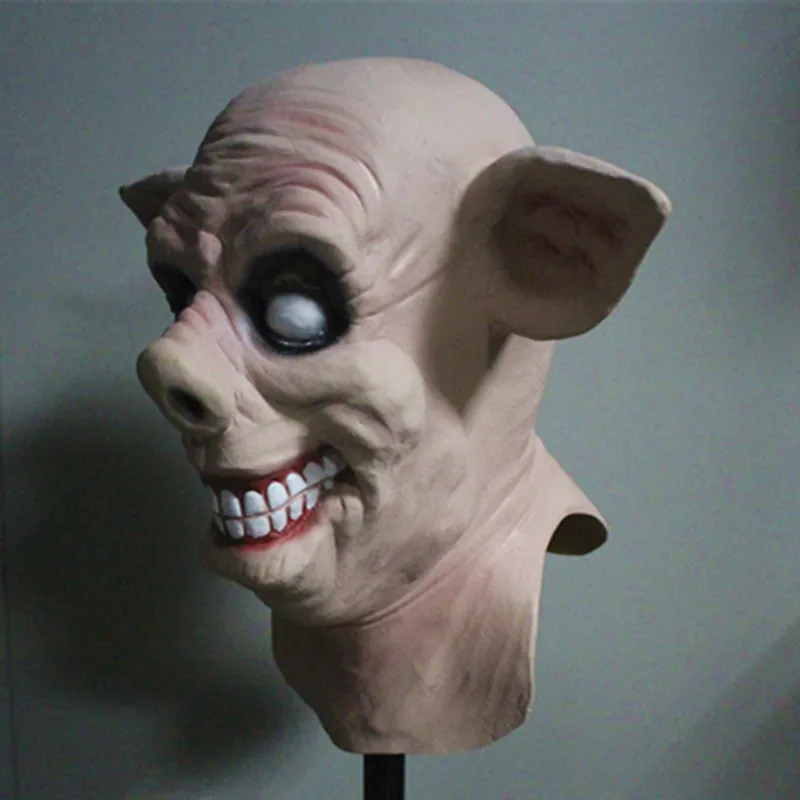 

Animal Horror Pig Head Mask Halloween Cosplay Costume Full Head Scary Pig Latex Mask Masquerade Dress Up Props Party Spoof Mask