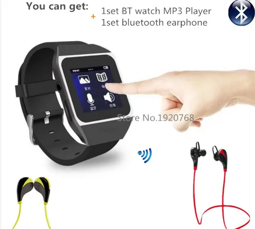 Qinkar 8 ГБ часы MP3 плеер + Bluetooth наушники bluetooth спортивные беспроводные Спорт