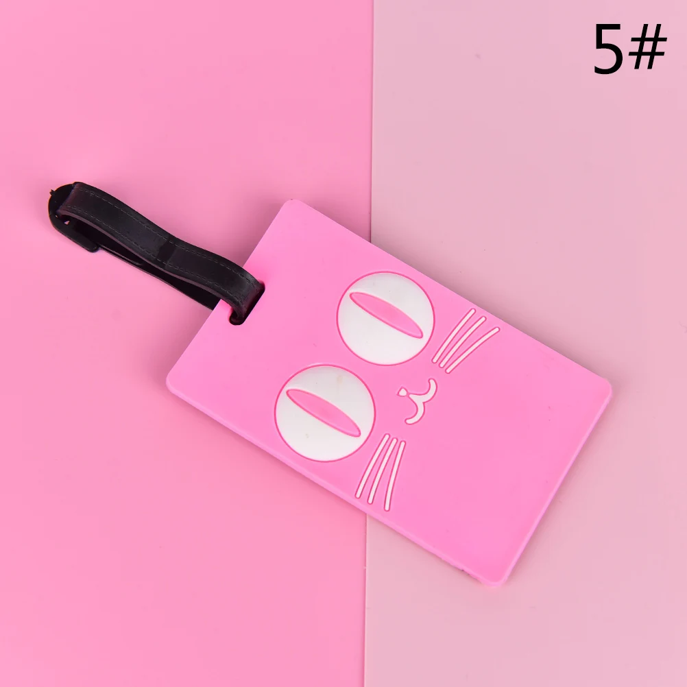 Держатель для багажа с мультяшным животным фламинго этикетка ID адрес багажная