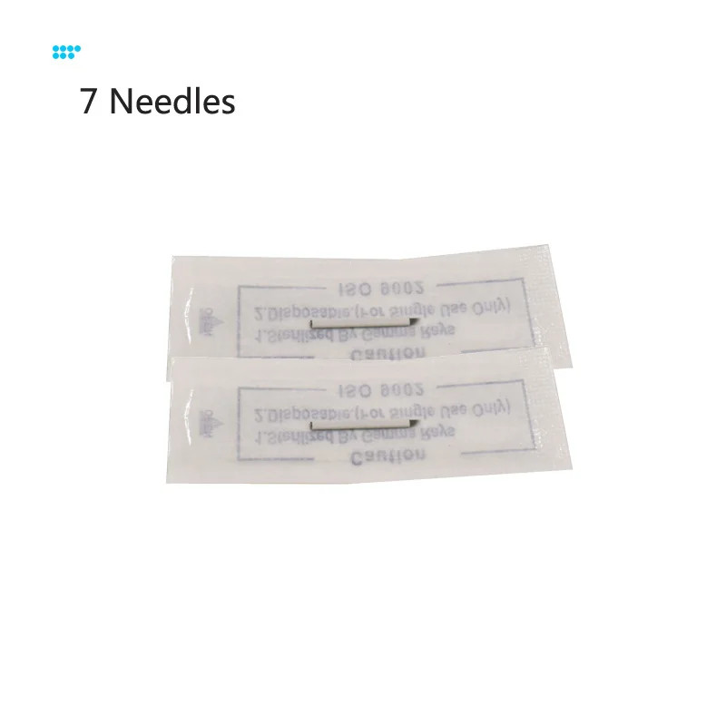 Tattoo Needle 100PCS 7 Pin Permanent Makeup Eyebrow Tatoo Blade Microblading Needles For 3D Embroidery Manual Pen Machine | Красота и