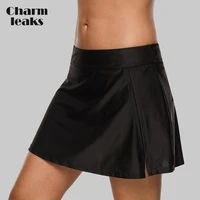 charmleaks women bikini bottom swim trunks ban solid swim skirt build in brief swimwear briefs swimming bottom tankini bottoms