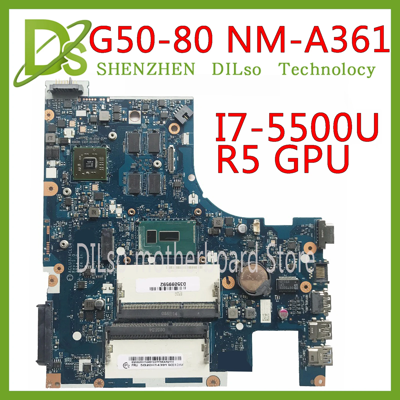 KEFU NM A361 материнская плата для Lenovo G50 80 ACLU3/ACLU4 PM ноутбука ноутбук I7 5500 ЦП