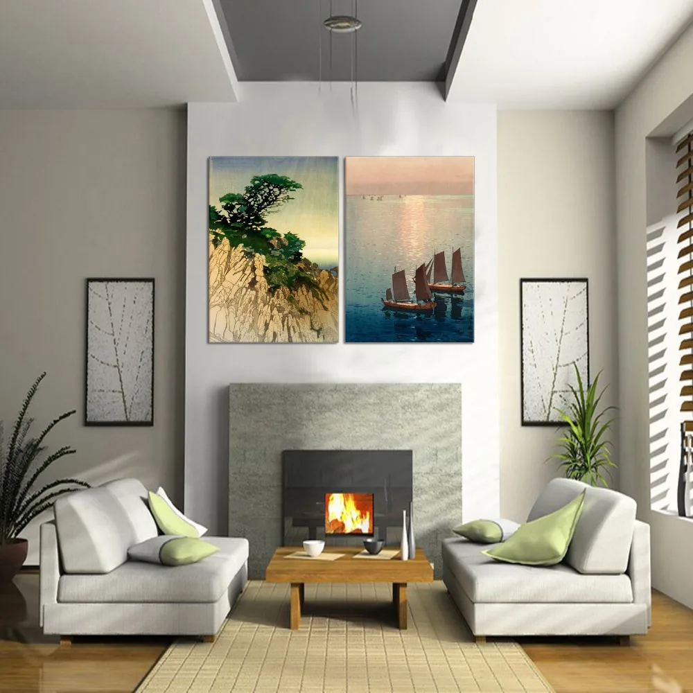 2 Panel Modern Canvas Prints Artwork Landscape Pictures Decor High Quality HD Print Painting | Дом и сад