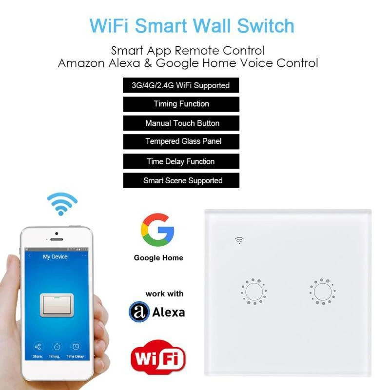 WiFi выключатель света сенсорное управление настенное крепление стандарт ЕС США