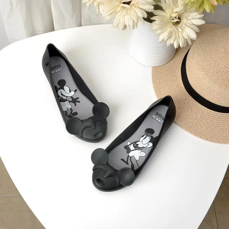 Женские прозрачные сандалии Melissa на плоской подошве с рисунком Микки Мауса