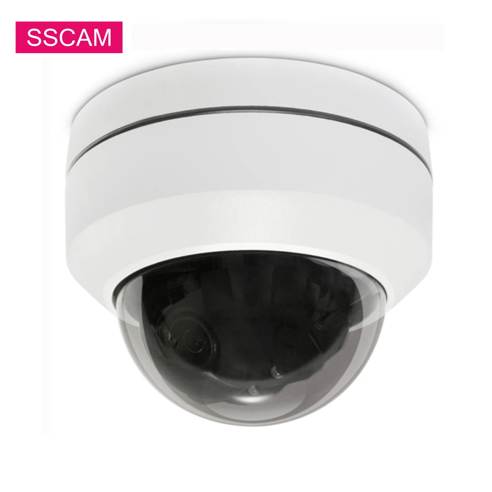5MP IP камера видеонаблюдения панорамирование наклон 4x зум Мини Купол Обнаружение