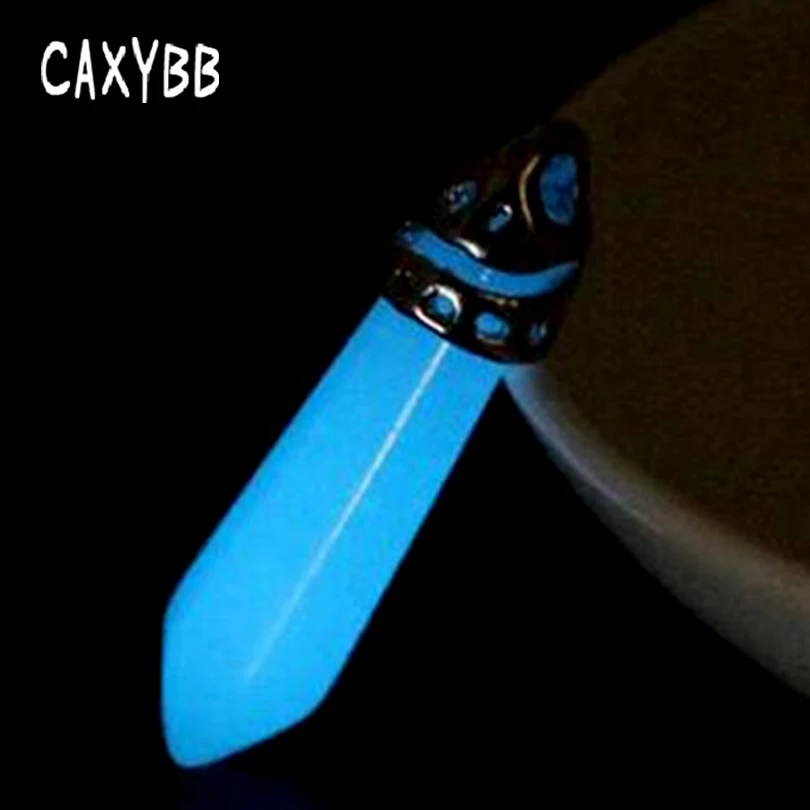 Caxybb световой камень гексагональной Колонка флуоресцентный Цепочки и ожерелья