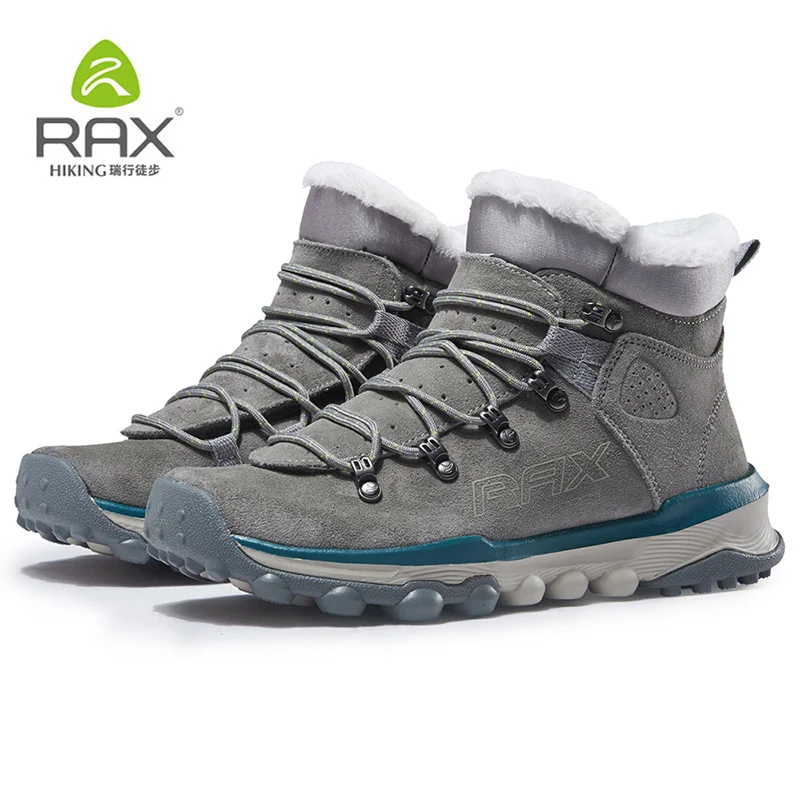 RAX/зимние ботинки; мужская обувь с меховой подкладкой; нескользящая походная обувь; Женские Легкие уличные кроссовки для мужчин; треккинговые ботинки для альпинизма