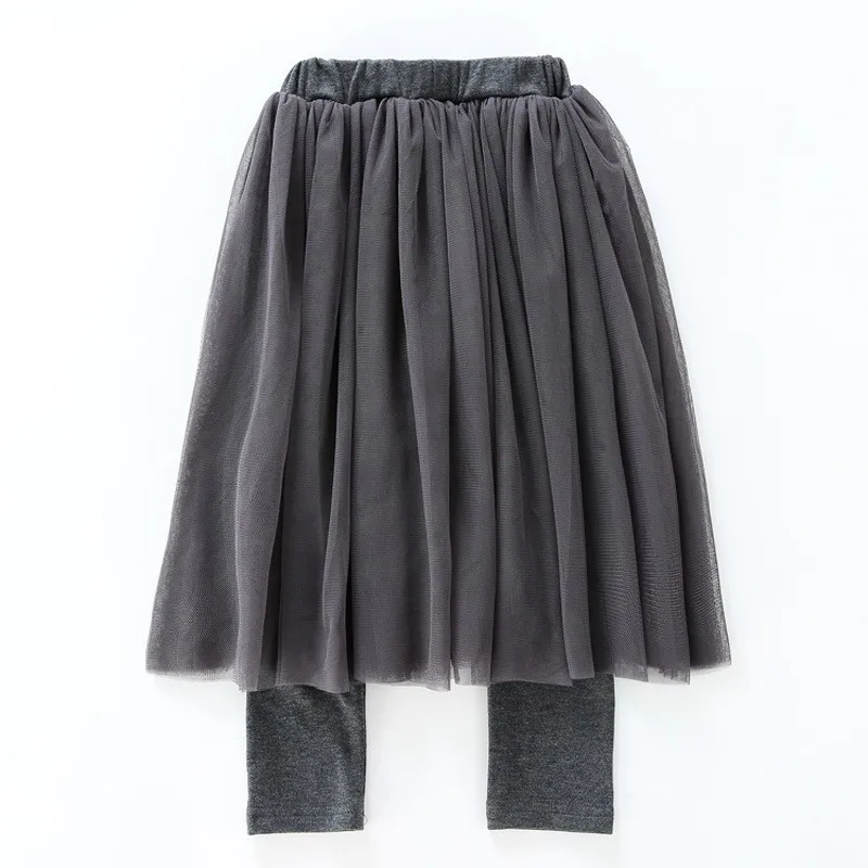 grey girl clothes Летняя, весенне-осенняя, фатиновая юбка для малышей Одежда для девочек-подростков Длинные повседневные юбки-пачки для маленьких девочек с леггинсами белого, розового цвета - Цвет: grey girl clothes