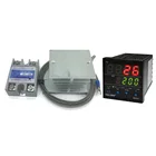 Регулятор температуры 100-240 В, ПИД-регулятор температуры 220 В, максимальная температура 1372 C + теплоотвод + 2 м K термопара + 40A SSR