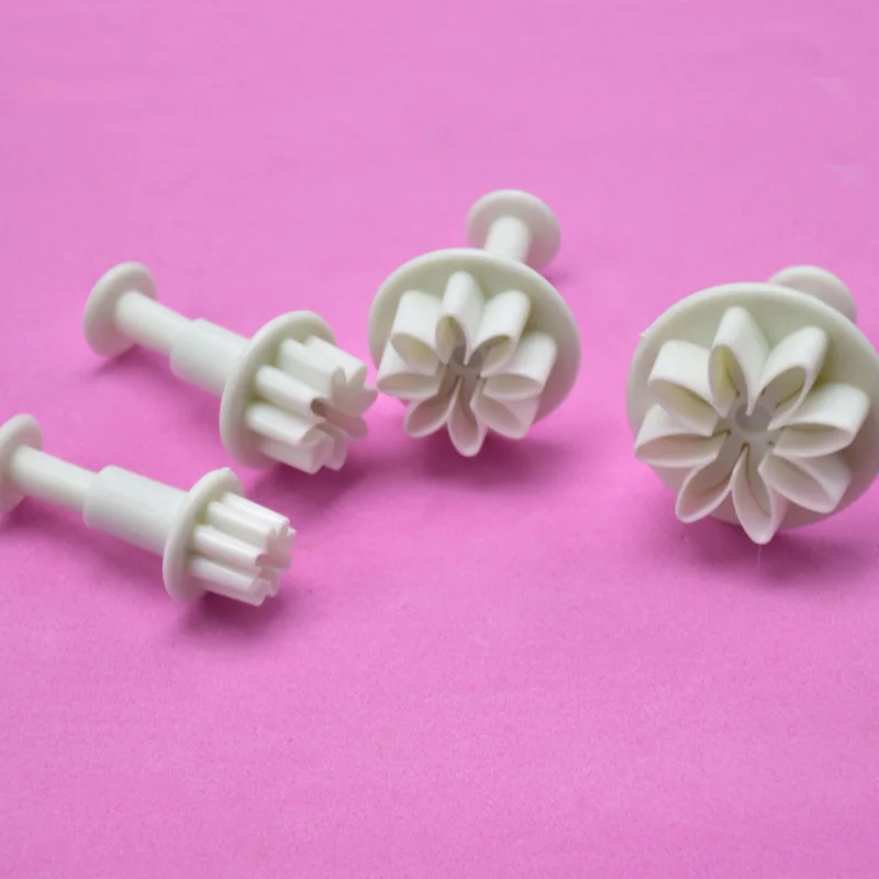 4Pcs/Set Daisy Flower Cookie Sunflower Plunger Sugarcraft Cutter Fondant Cake Mold Baking Decorating Tools | Дом и сад