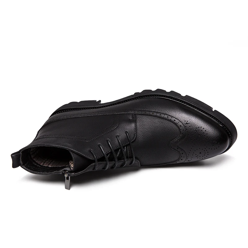 

Hot Sale Ankle Boots Dress Shoes Men Brogue Shoes Fashion Business Men Shoes Height Increasing Zapatos De Hombre Plus Size 38-46