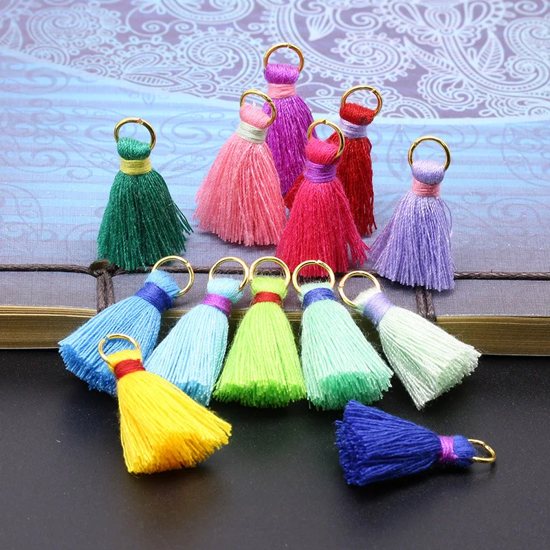 Металлическое кольцо 25 мм миниатюрная хлопковая кисточка разноцветные кисточки