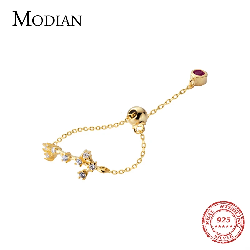 Modian Twelve Constellations Finger Ring 925 Sterling Silver Female Pisces Cancer Aries Leo Rings For Women Charm Jewelry