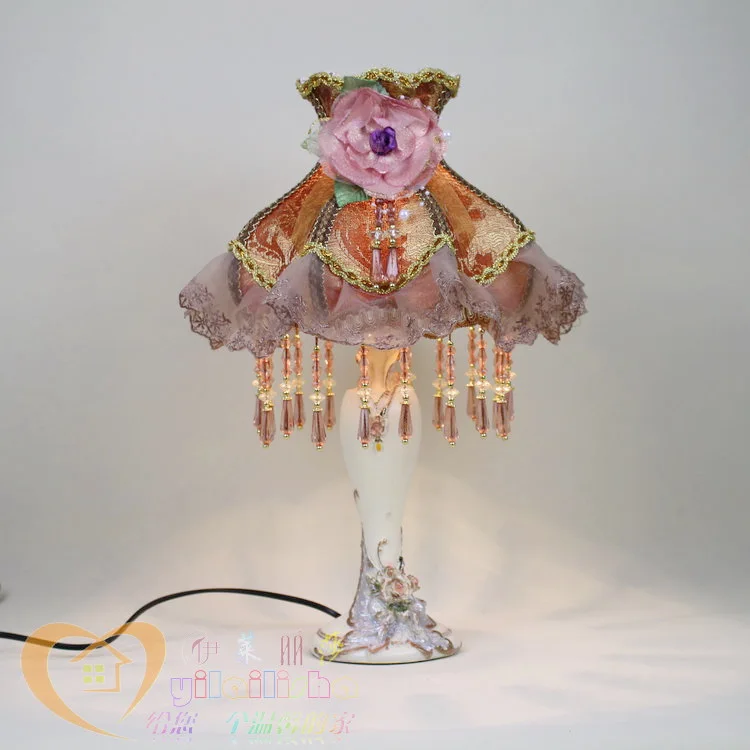 Горячая почта мешок ткань кружева лампы ночной винтаж антикварные декоративные