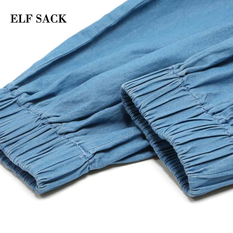 ELFSACK, новинка, Хлопковые женские джинсы, стильные женские штаны-шаровары, средняя талия, хип-хоп стиль, женские джинсы, уличная одежда, длина до щиколотки, штаны для девочек