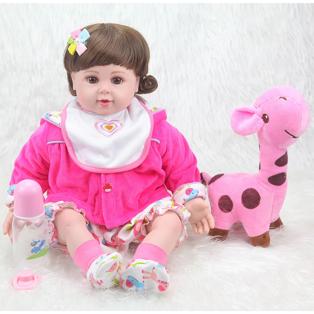 

Forrsdor 50cm lovely reborn baby girl dolls with Short curly hair and cloth body Christmas gift silicone reborn baby dolls