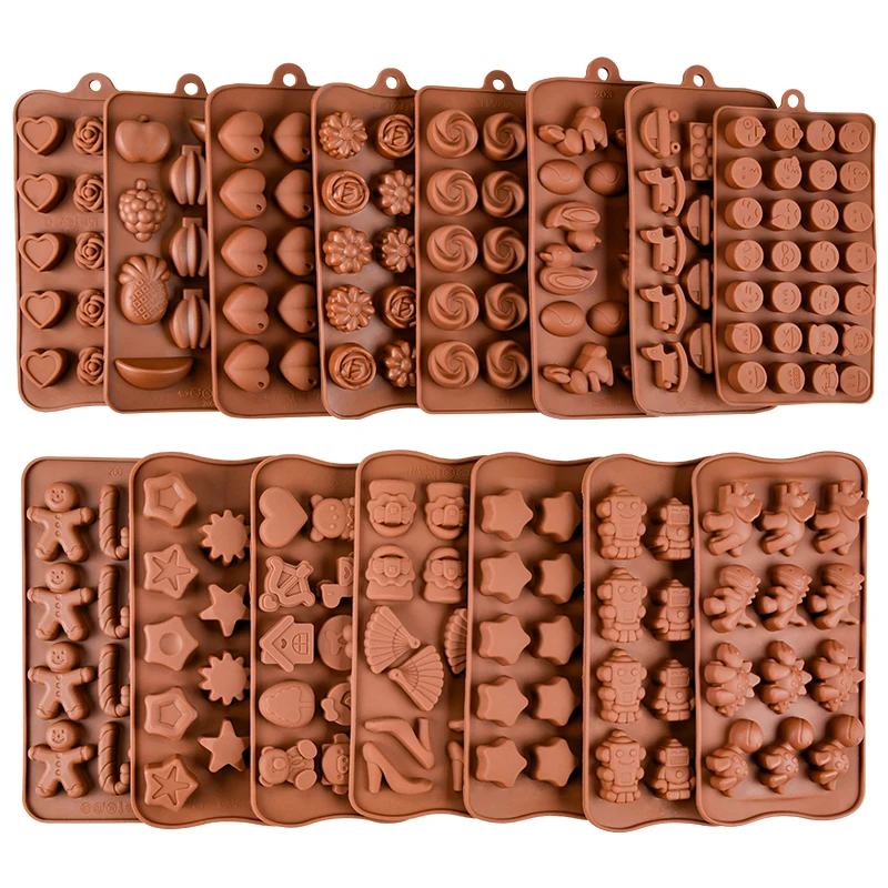 24 Shapes New Silicone Chocolate Mold Baking Tools Silicone Cake Mold Jelly And Candy Mold 3D Numbers DIY Cake Decorations Tools
