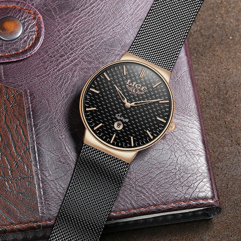 LIGE Для мужчин s часы лучший бренд класса люкс Повседневное модные сеть с