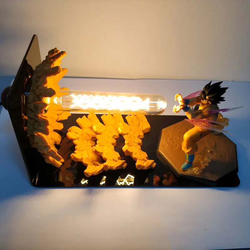 Dragon Ball Z Son Goku Super Saiyan Аниме Фигурка настольная лампа декоративная комната Dbz черепаха Qigong прикроватная лампа ПВХ модель подарки