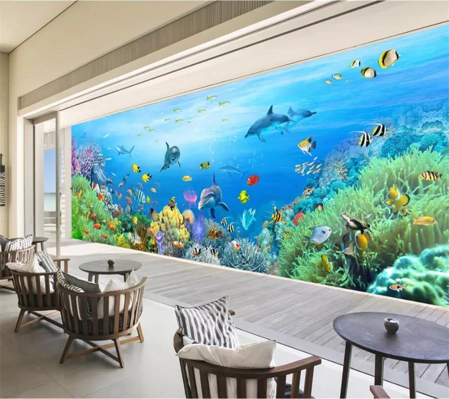 Обои на заказ 3d росписи подводный мир фон стены гостиной спальни детской комнаты