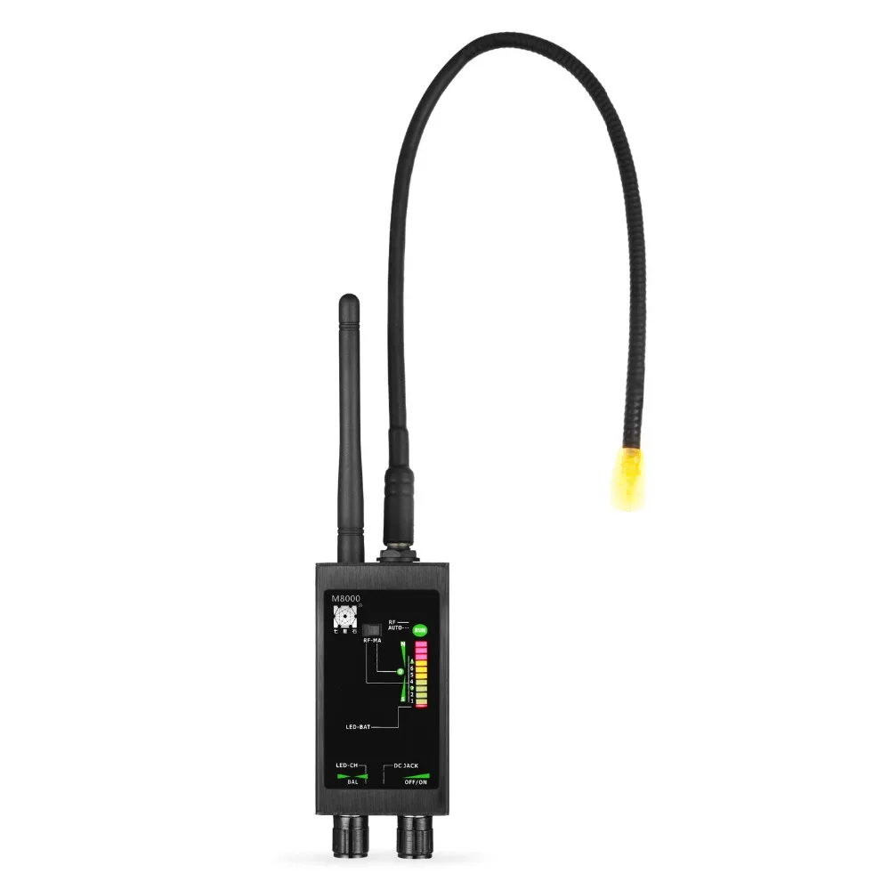 Top 1MHz-12GH Radio Anti-Spy Detector FBI GSM RF Signal Auto Detect GPS Tracker Finder Bug Magnet Locator(Black)