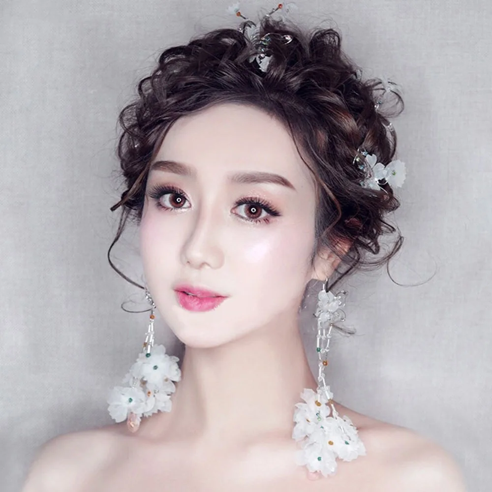 MQUPIN Новая мода корейский стиль бабочка цветок женские серьги Многослойные