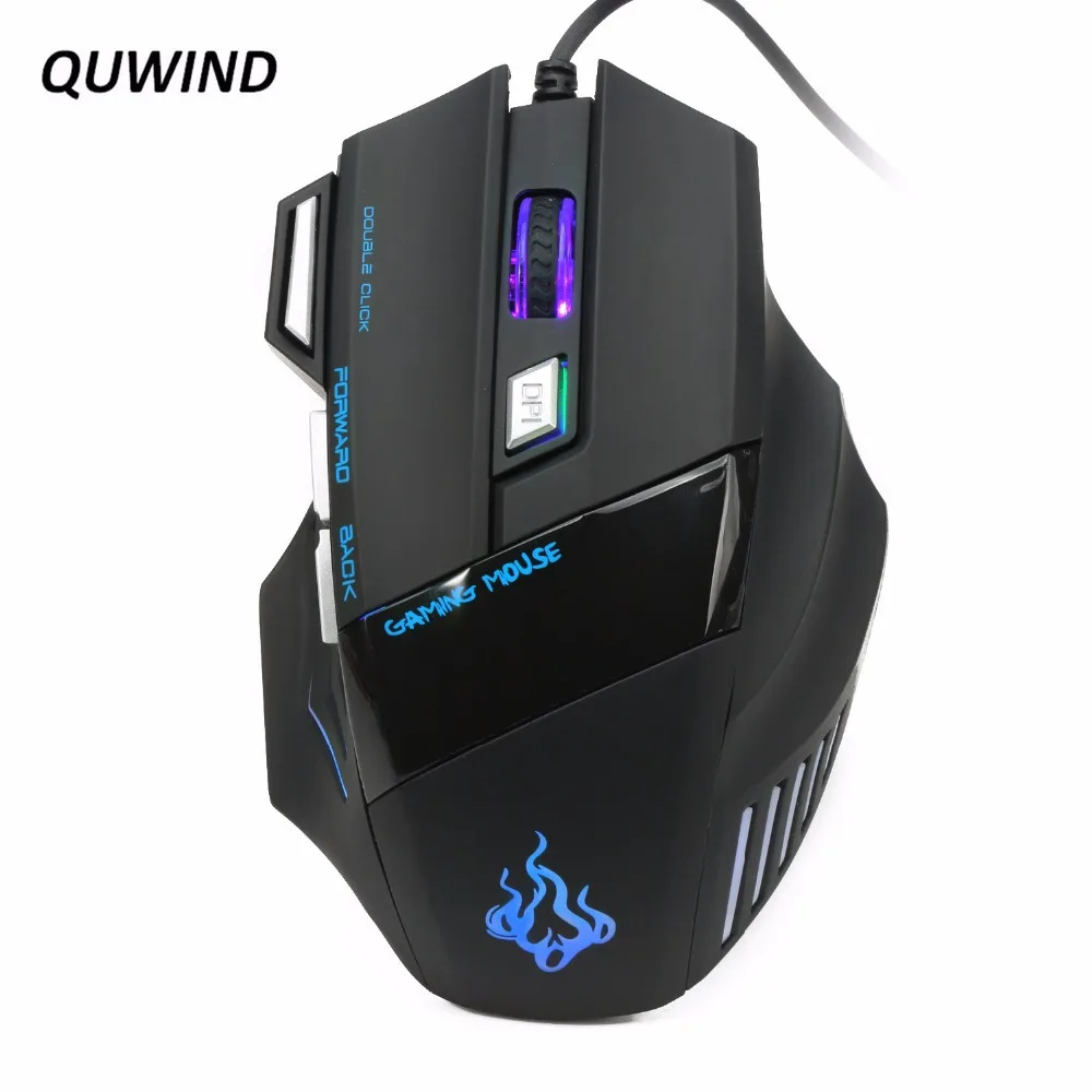 QUWIND Professional Wired Gaming Mouse 7 Button 5500 DPI LED Optical USB Computer Game Mice | Компьютеры и офис