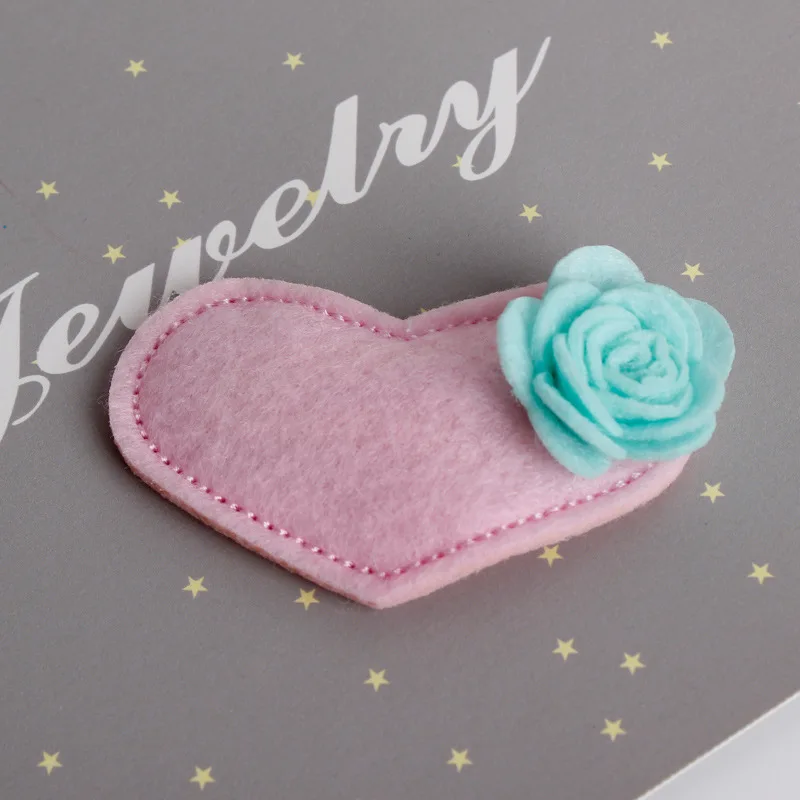 Фетровые заколки для волос в форме цветов камелии сердца бежевые Розовые