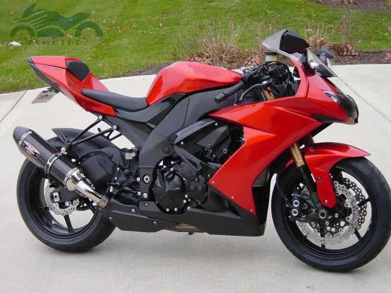 Комплект обтекателей для мотоциклов 2008 2009 2010 Kawasaki ZX10R красного черного цветов Ninja